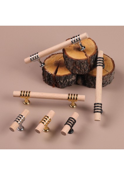 Gold Ahşap Kulp Modern Tasarım 96 mm Mutfak Mobilyası İçin Lüks Kullanım fırsatları