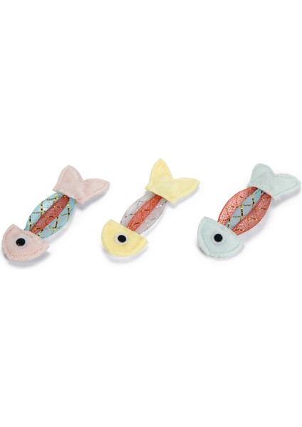 Beeztees Yavru Kedi Oyuncağı, Esnek Balık, 3 Adet, 3,5x8,5cm