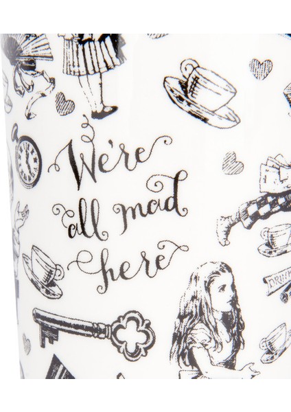 x V&a Alice In Wonderland 350ML Silikon Kapaklı Porselen Çift Çidarlı Kupa modelleri