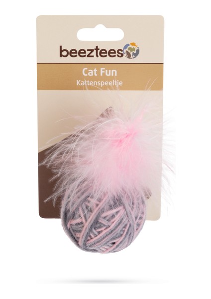 Beeztees Kedi Oyuncağı, Top Tüylü, Yün, Pembe ve Gri, 5cm fiyatları
