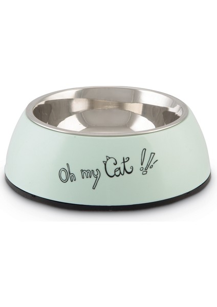 Beeztees Kedi Mama Su Kabı, Paslanmaz Çelik, Mint, 14X4,5CM, 160ML