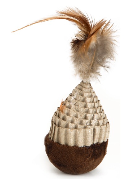 Beeztees Kedi Oyuncağı, Karton ve Ucu Tüylü Hacıyatmaz, 5X5X12CM