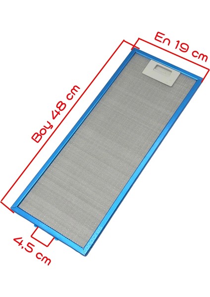 191X482 mm (190X480 Mm) Aspiratör Davlumbaz Metal Yağ Filtresi, R10 fiyatları