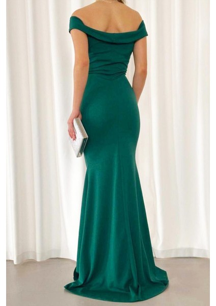 Uzun Ithal Krep Elbise modelleri