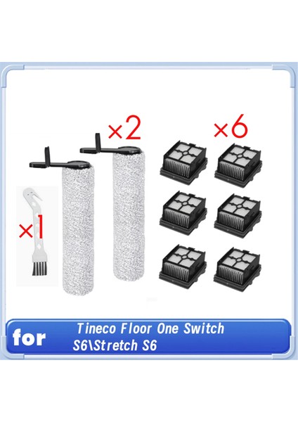 Tineco Floor One Switch S6/stretch S6 Islak Kuru Elektrikli Süpürge Sarf Malzemesi Için 1 Temizleme Fırçalı Rulo Fırça Filtresi (Yurt Dışından)