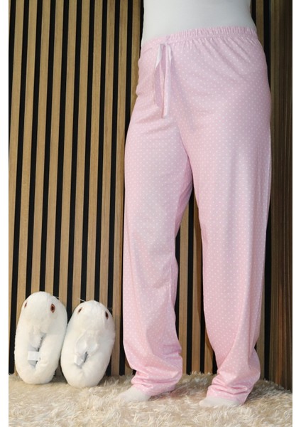 Pembe Bel Detaylı Lastikli Pijama Altı