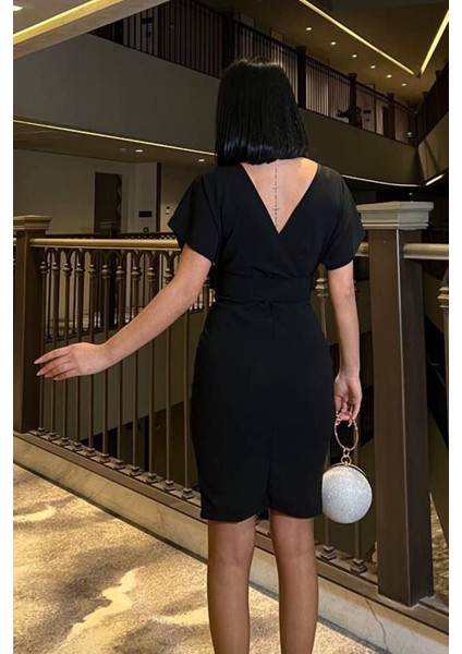 Kemer Detaylı Scuba Krep Elbise modelleri