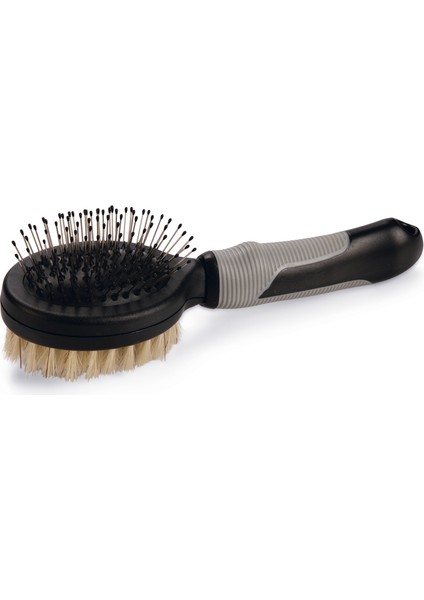 Beeztees Kısa ve Uzun Tüylü Kedi Çift Fırçası ve Tarağı, Çift Taraflı, Siyah Gri, 21CM fiyatları