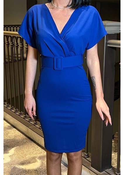 Kemer Detaylı Scuba Krep Elbise fiyatları