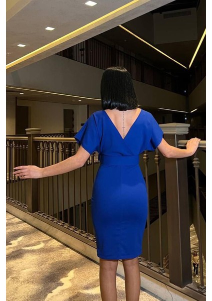 Kemer Detaylı Scuba Krep Elbise modelleri