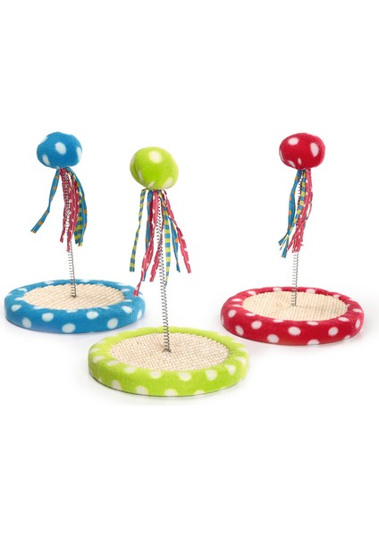 Beeztees Kedi Oyuncağı, Yaylanabilir Kuyruklu Peluş Top, Çeşitli Renklerde, 18,5X18,5X26CM