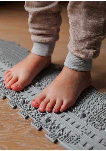 15 Mödüllü Oyun Masaj Demiryolu Ortopedik Halı Duyu Matları Puzzle Tren Yolu
