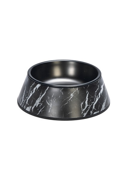 Beeztees Dbl Köpek Mama Su Kabı, Mat Siyah Paslanmaz Çelik, Siyah Mermer Görünümlü, 14CM, 160ML