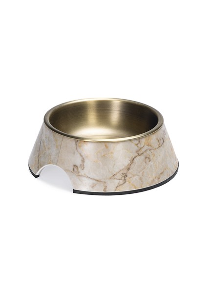Beeztees Dbl Köpek Mama Su Kabı, Mat Altın Rengi Paslanmaz Çelik, Bej Mermer Görünümlü, 14CM, 160ML modelleri