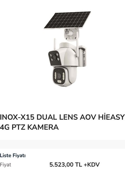 X15 Dual Lens Aov 4g Ptz Kamera fiyatları