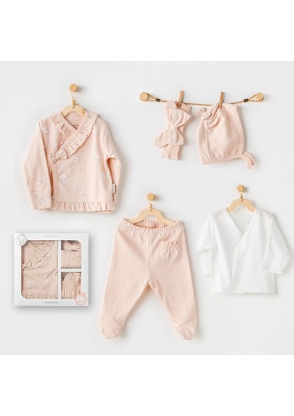 Cute Bunnies Be Sking 5 Parça Hastane Çıkışı Pink