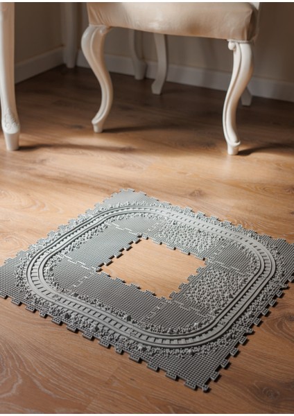 8 Mödüllü Oyun Masaj Demiryolu Ortopedik Halı Duyu Matları Puzzle Masaj Tren Yolu