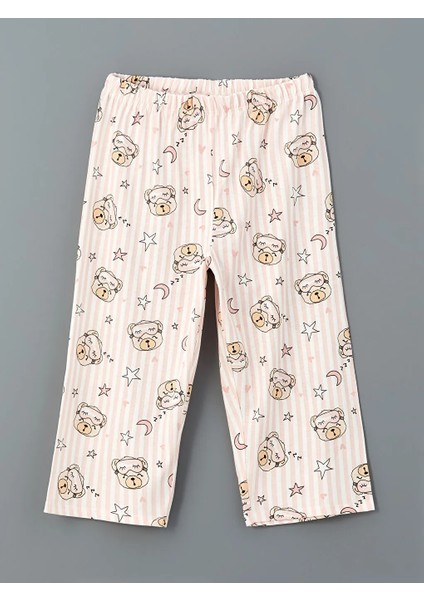 Lcw Kids ekru Bisiklet Yaka Kız Çocuk Pijama Takım