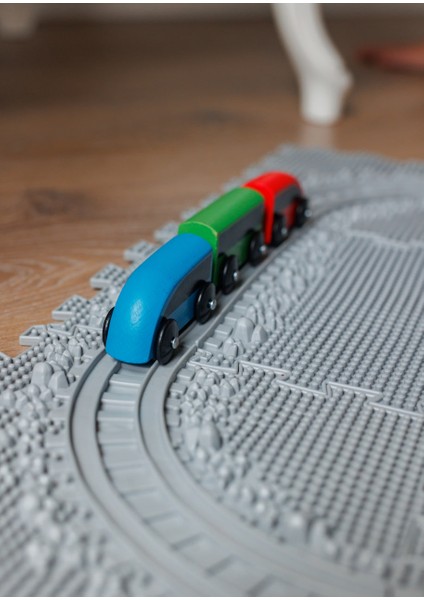 9 Mödüllü Oyun Masaj Demiryolu Ortopedik Halı Duyu Matları Puzzle Masaj Tren Yolu