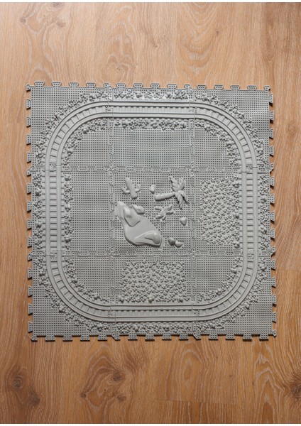 9 Mödüllü Oyun Masaj Demiryolu Ortopedik Halı Duyu Matları Puzzle Masaj Tren Yolu