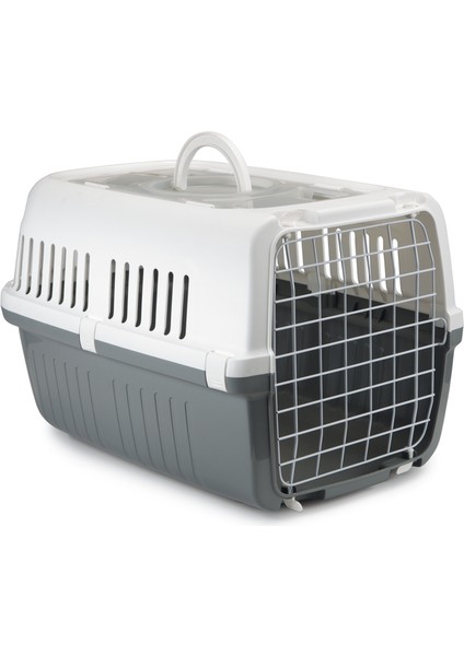 Beeztees Köpek Veya Kedi Taşıma Kabı, Çift Girişli, Gri/beyaz, 55X35X34CM