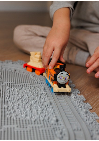 12 Mödüllü Oyun Masaj Demiryolu Ortopedik Halı Duyu Matları Puzzle Tren Yol