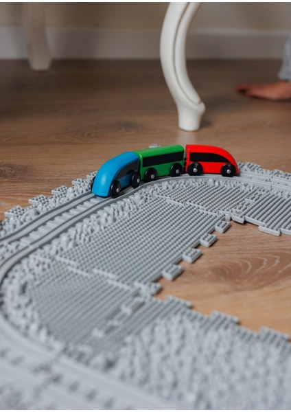 12 Mödüllü Oyun Masaj Demiryolu Ortopedik Halı Duyu Matları Puzzle Tren Yol