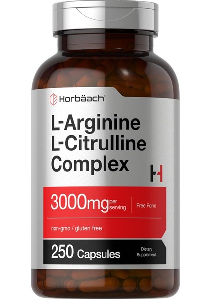 L-Arginine L-Citrulline Sitrulin Complex 3000 mg 250 Caps