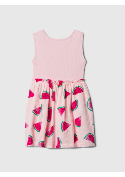 Kız Bebek Pembe Desenli Gauze Elbise fiyatları
