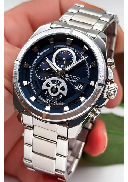 Function Erkek Kol Saati Çelik Kasa & Çelik Kordon Gümüş-Mavi ZMFER185
