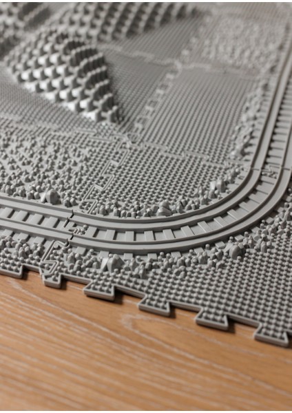 16 Mödüllü Oyun Masaj Demiryolu Ortopedik Halı Duyu Matları Puzzle Tren Yolu