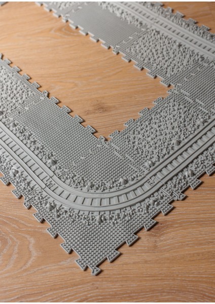 10 Mödüllü Oyun Masaj Demiryolu Ortopedik Halı Duyu Matları Puzzle Masaj Tren Yolu