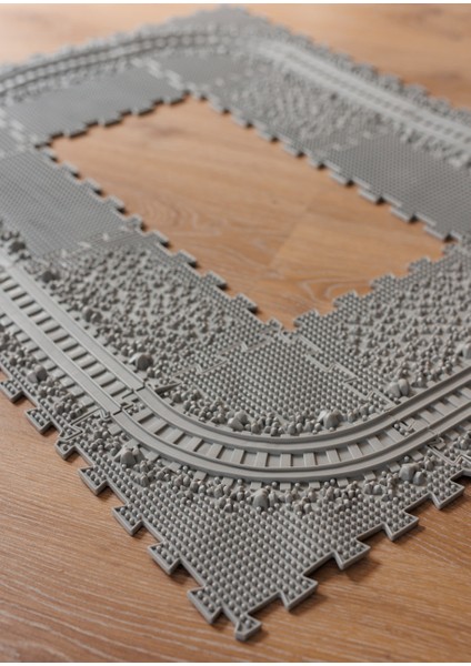 10 Mödüllü Oyun Masaj Demiryolu Ortopedik Halı Duyu Matları Puzzle Masaj Tren Yolu