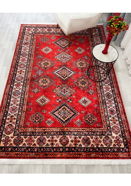 Kilim Motifli Saçaklı Klasik Kaymaz Taban Halı modelleri
