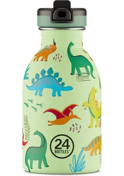 Kids Bottle Jurassic Friends Pipetli Paslanmaz Çelik Çocuk Su Matarası 250 ml