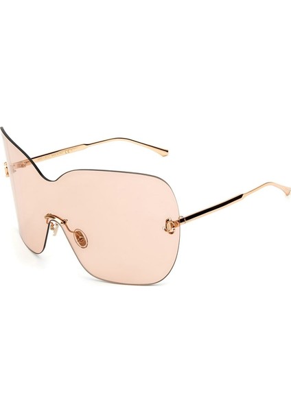 Zelma/S DDBK1 Kadın Altın Çerçevesiz Geometrik Pudra Aynalı Güneş Gözlüğü