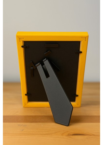 Doğal Ahşap Modern Ayaklı Tekli Fotoğraf Çerçevesi - Sarı Renkli Masaüstü Çerçeve- Boş Resimsiz modelleri