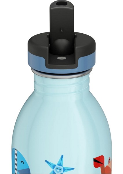 Kids Bottle Sea Friends Pipetli Paslanmaz Çelik Çocuk Su Matarası 500 ml modelleri