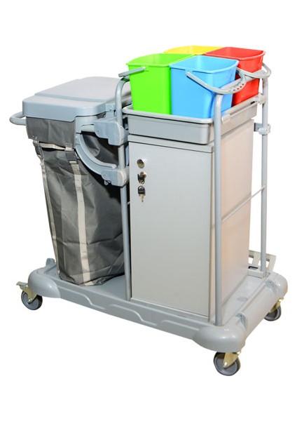 Kat Hizmet Arabası Dolaplı Tek Brandalı Plastik