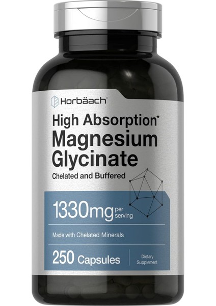 High Magnesium(Magnezyum) Glycinate(Glisinat) With Chelated Minerals 1330MG 250 Caps