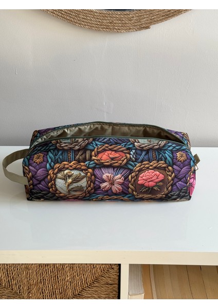 Yeşil Vintage Çiçek Desenli Xl Boy Saç Şekillendirici Çantası – Kapitoneli, Geniş Hacimli, Fermuarlı, Airwrap ve Tüm Cihazlarla Uyumlu Şık Organizer Çanta (35CM x 11CM x 11CM) fiyatları