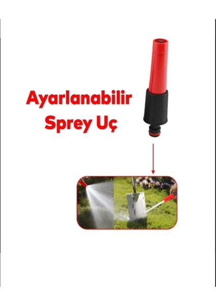 Hortum Sprey Sulama Tabancası Başlığı Seti 4 Parça Bahçe Çeşme Musluk Bağlantı Adaptörü Aparatı Oto