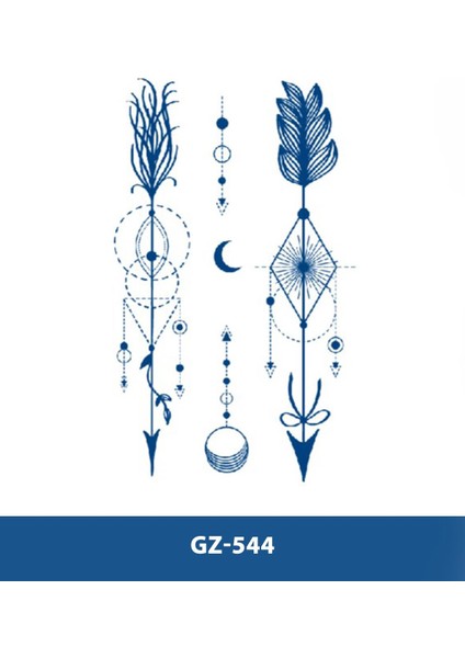 GZ-544 Orta Boy Yarı Kalıcı Şematik Ok Desen Dövme-Tatto