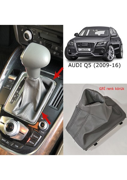 Audi Q5 Vites Körüğü Gri- Q5 Otomatik Vites Deri Körük