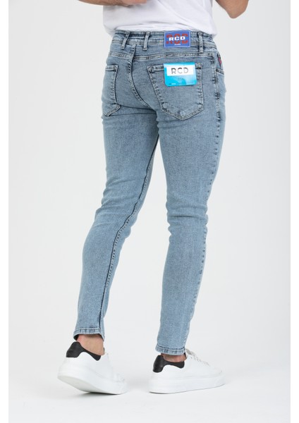 Erkek Slim Fit Likralı Esnek Kot Pantolon Denim Jeans