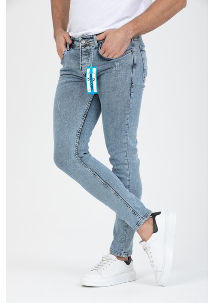 Erkek Slim Fit Likralı Esnek Kot Pantolon Denim Jeans