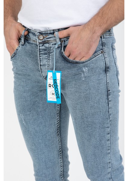 Erkek Slim Fit Likralı Esnek Kot Pantolon Denim Jeans