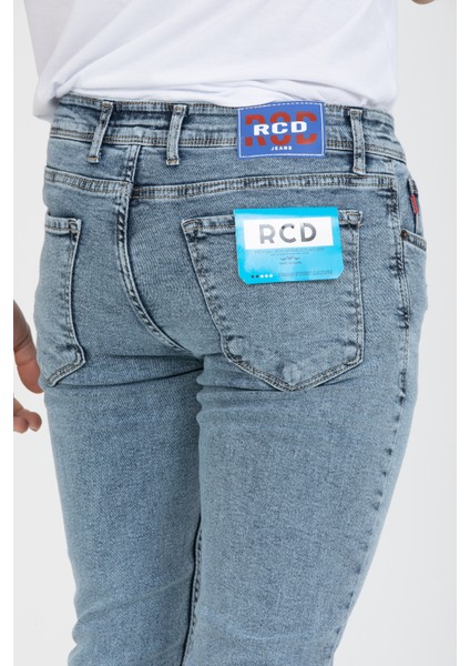 Erkek Slim Fit Likralı Esnek Kot Pantolon Denim Jeans