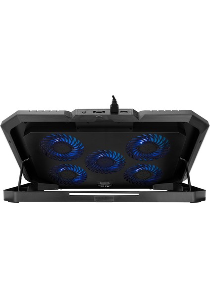 AD-RC15 SPEAR Siyah 5 Fan 2 USB RGB Işıklı 15-17 Notebook Soğutucu Stand
