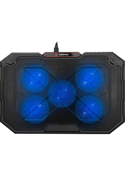 AD-RC15 SPEAR Siyah 5 Fan 2 USB RGB Işıklı 15-17 Notebook Soğutucu Stand